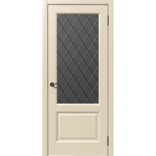 Дверь межкомнатная Дубрава Сибирь Симфония Софт ЛИРА ваниль, стекло графит